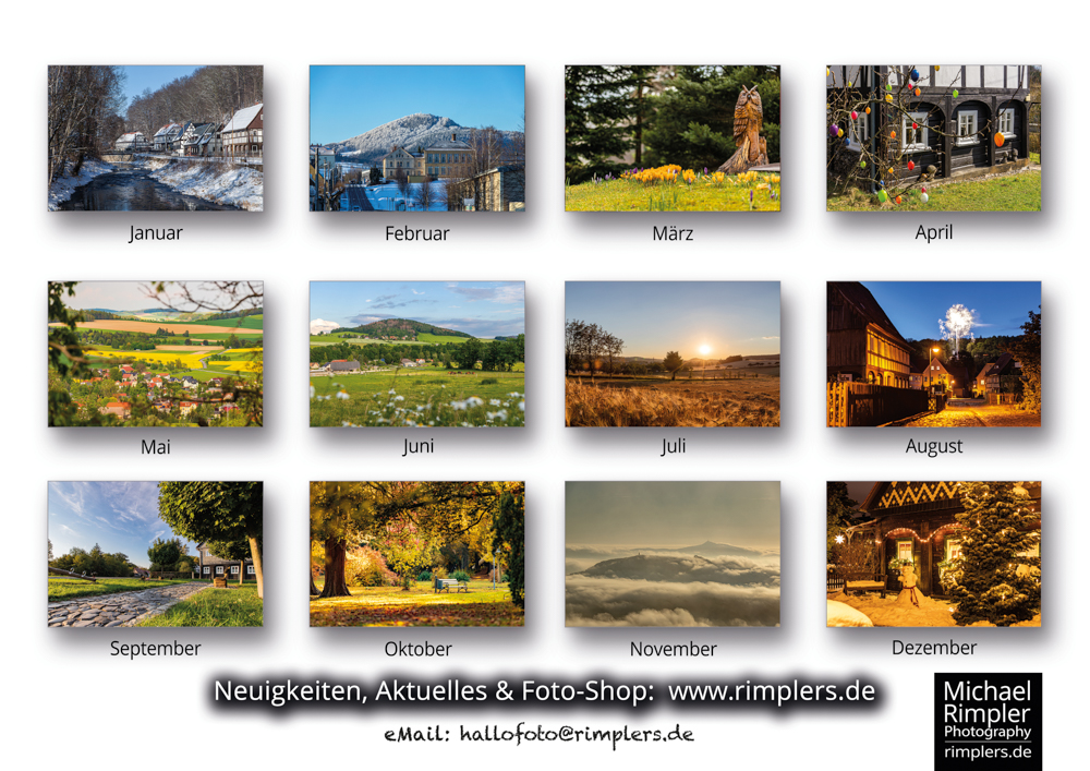 kalender 2023, großschönau, textildorf, waltersdorf, hainewalde, naturpark, zittauergebirge, oberlausitz, fotos, bilder