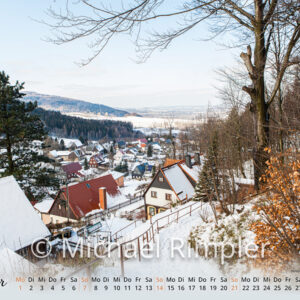kalender 2024, großschönau, textildorf, waltersdorf, hainewalde, naturpark, zittauergebirge, oberlausitz, fotos, bilder, winter in waltersdorf